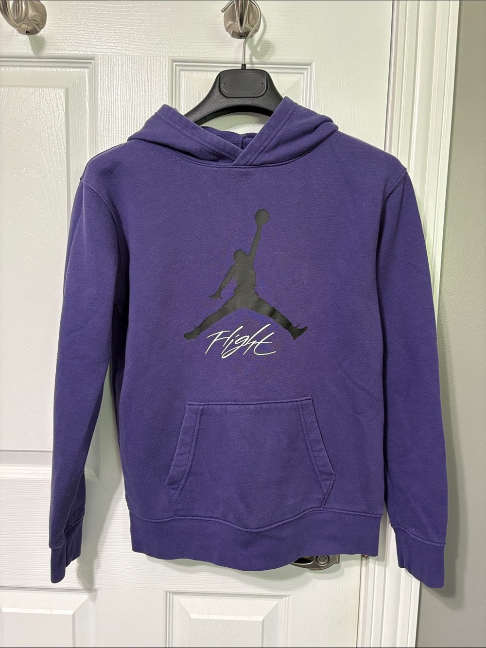 Jordan Kid’s Crewneck Hoodie in Purple with Black Jumpman
